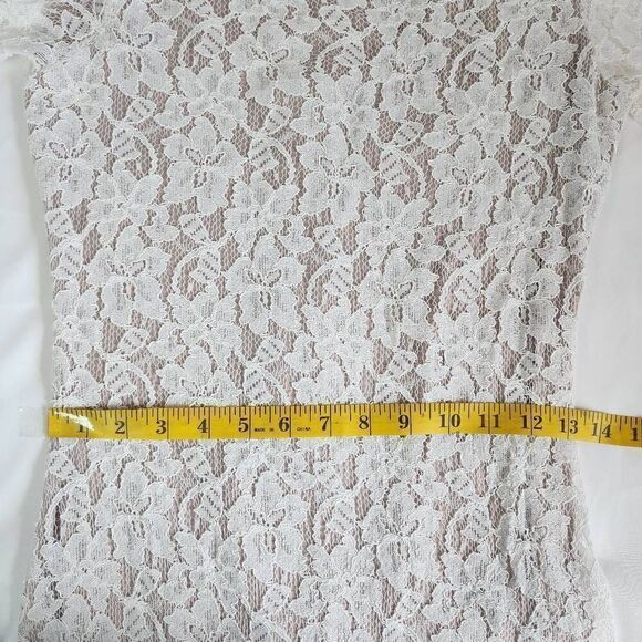 Diane von Furstenberg Off-White Floral Lace Zarita Sheath Dress Size 4 G7 - Picture 7 of 12